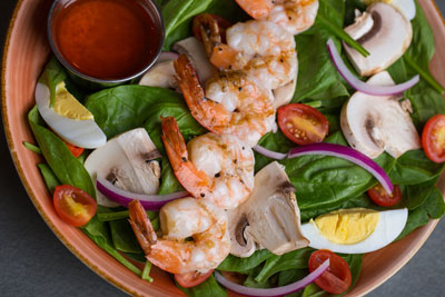 Spinach Salad with Grilled Shrimp